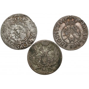 Gustaw II, Poniatowski, Zabory, Półtorak, 6 i 10 groszy 1632-1840 (3szt)