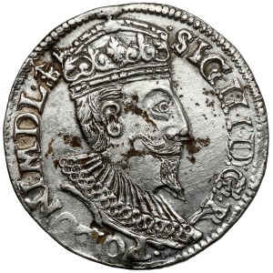 Sigismund III Vasa, Trojak Olkusz 1595 - grate on Av.