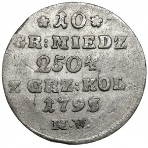 Poniatowski, 10 groszy 1793 M.W. - 2/3 Überdruck