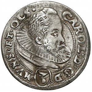 Sliezsko, Karol II, 3 krajcary 1612, Olesnica - široký otvor