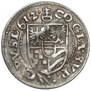 Sliezsko, Karol II, 3 krajcary 1612, Olesnica - široký otvor