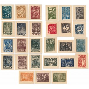 Oflag II C Woldenberg, KOMPLET návrhů táborových poštovních známek (27 ks)
