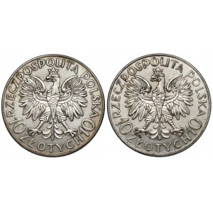Traugutt i Sobieski 10 złotych 1933 (2szt)