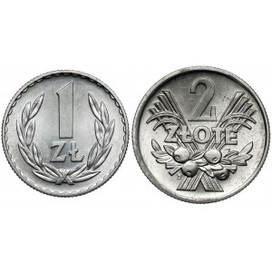 1 złoty 1972 i 2 złote 1974, zestaw (2szt)