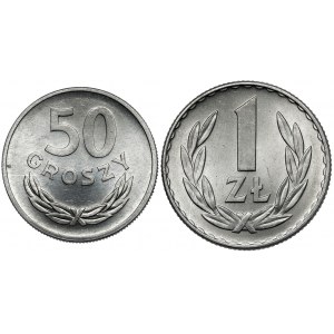 50 groszy i 1 złoty 1949 Al (2szt)