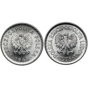 1 gold 1949 and 1975, set (2pcs)