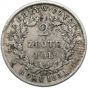 November Uprising, 2 zloty 1831 KG