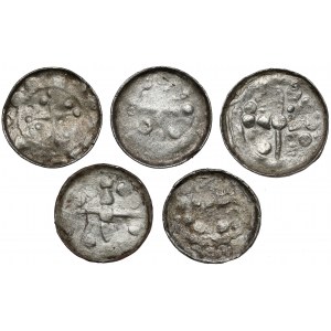 Cross denarii (5pcs) CNP VI and VII - straight and pastoral crosses