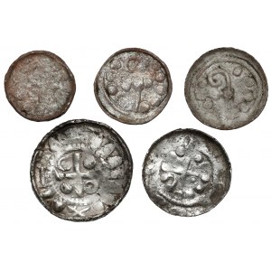 Cross denarii (5pcs) CNP VI and VII - straight and pastoral crosses