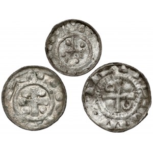 Cross denarii (3pc) CNP VI - straight cross - including RARE.