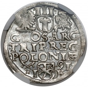Zygmunt III Waza, Trojak Poznań 1591 - LI - piękny