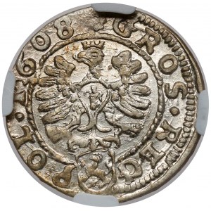 Zikmund III Vasa, Grosz Kraków 1608 - přechodový - krásný
