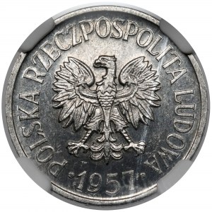 20 groszy 1957 - szeroka data - najrzadsza dwudziestogroszówka