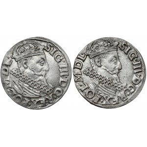 Sigismund III. Vasa, Trojak Kraków 1620 und 1621, Satz (2 Stück)