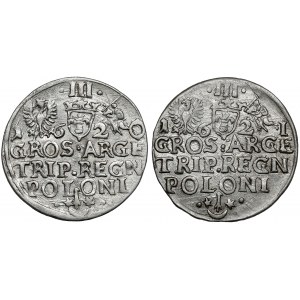 Žigmund III Vasa, Trojak Krakov 1620 a 1621, sada (2ks)