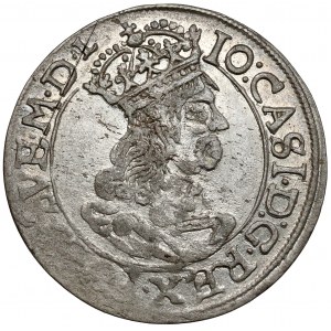 Jan II Kazimír, šestipence Krakov 1662 AT - hranice na Av.