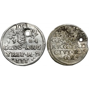 Štefan Bátory, Trojka Vilnius 1584 a Riga 1585, vrátane vzácnych (2ks)