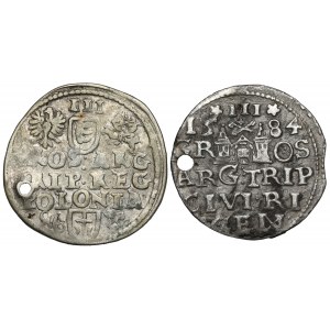 Stefan Batory, Troika Riga 1584 and Poznań 1586, set (2pcs)