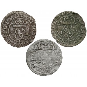 Stefan Batory, Olkusz and Poznañ shills 1584-1586, set (3pcs)