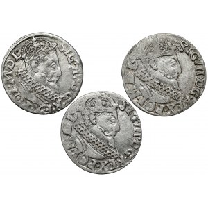 Žigmund III Vasa, Trojak Krakov 1621, vrátane REG(L)N (3ks)