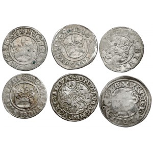 Alexander Jagiellonian - Sigismund II Augustus, Vilnius and Cracow half groshes (6pcs)