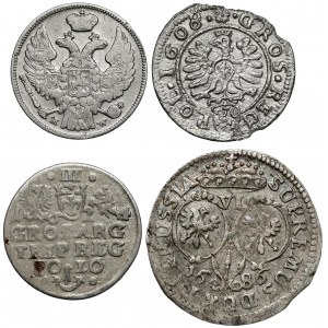 Zygmunt III - Zabory, od Grosza do złotówki 1608-1837, zestaw (4szt)