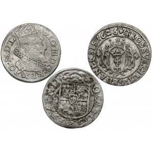 Sigismund III and John II, Pennies 1262 and 1626, Half-track Poznań 1662 (3pc)
