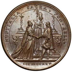 Francúzsko, svadobná medaila Ľudovíta XV. a Márie Leščinskej (1725)