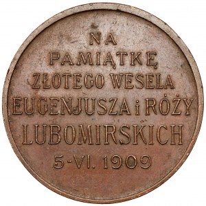 Lubomirski Svatební zlatá medaile 1859-1909 - vzácná