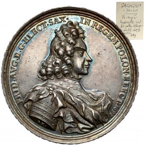 August II Silný, korunovačná medaila 1697 - HERCVLI SAXONICO