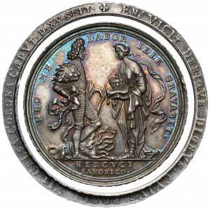 August II Silný, korunovační medaile 1697 - HERCVLI SAXONICO
