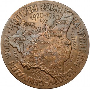 Jozef Pilsudski medal, 10th anniversary of the Polish-Bolshevik War 1930.