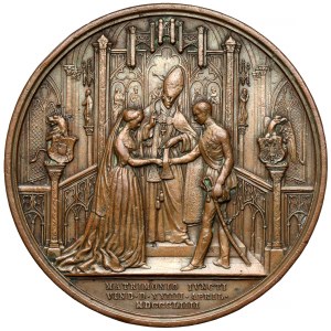 Rakousko-Uhersko, medaile 1854 - Svatba Františka I. Josefa a Alžběty Bavorské
