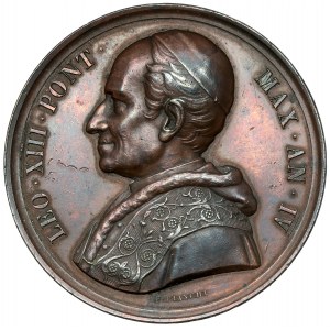 Vatikán, Lev XIII, medaile 1881 - Zřízení katolických škol