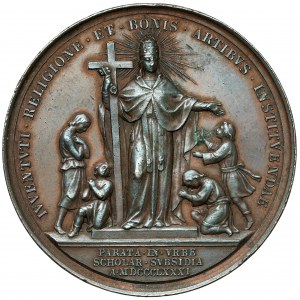 Vatikán, Lev XIII, medaile 1881 - Zřízení katolických škol