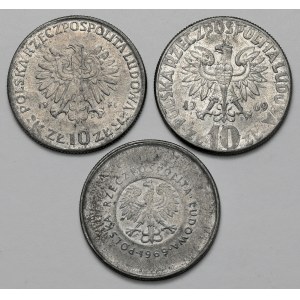 Falsyfikaty z epoki 10 złotych 1969-71 Kopernik, Powstanie... (3szt)