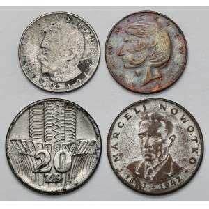 Falsyfikaty z epoki 10 i 20 złotych 1971-75 Mickiewicz, Prus... (4szt)