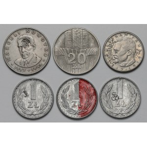 Solidarity, PRL coins with countermarks, set (6pcs)
