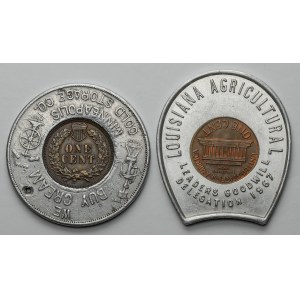 USA, Wertmarken für Glück 1901-1967 - Satz (2 Stück)