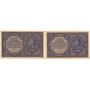 1.000 mkp 1919 - 1. Serie CT und 2. Serie BR (2 Stck.)