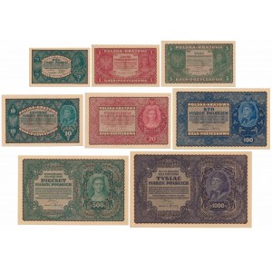 Sada 1/2 - 1 000 mkp 1919-1920 (8ks)