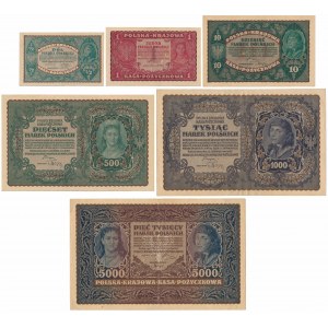 Set of Polish marks from 1919-1920 (6pcs)