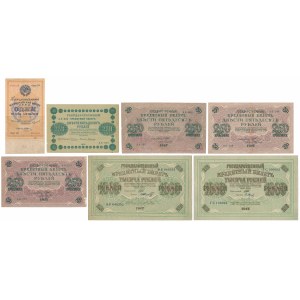 Russland, 1917-1924 Banknotensatz (7tlg.)