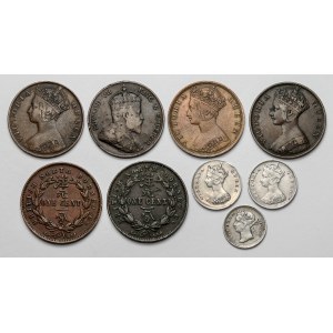 Hong Kong and Borneo, Victoria i Edward VII, cent - 10 cent, lot (9pcs)
