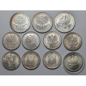 200 - 50,000 zloty 1974-1988 - SILVER PRL coins (11pcs)