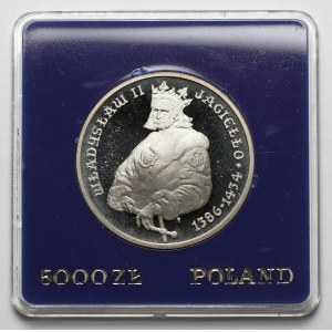 5.000 złotych 1989 Władysław II Jagiełło - półpostać