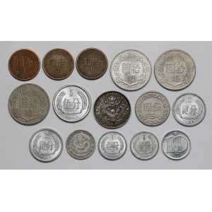Čína, sada hliníkových, bronzových a stříbrných mincí (15ks)