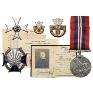 Zestaw imienny - w nim Odznaka Korpusu Kadetów i Centrum Wyszkolenia Łączności