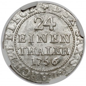 August III Sas, 1/24 thaler 1756 FWóF, Dresden