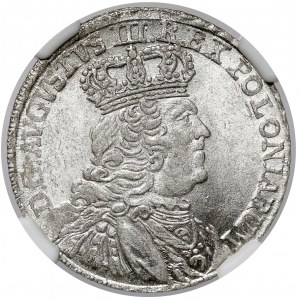 Augustus III. Sachsen, Leipzig zwei Zloty 1753 - 8 GR - schmales Porträt